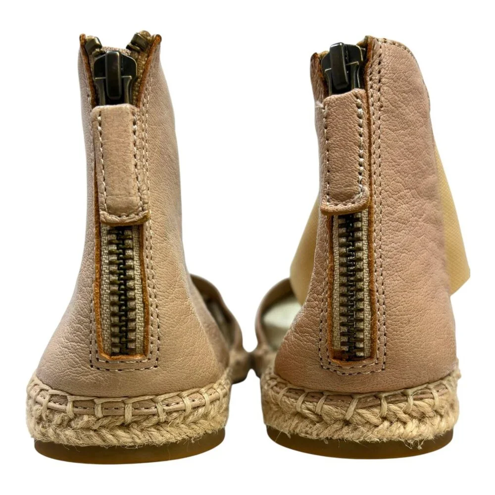 EILEEN FISHER Tan‎ Coy Leather Espadrille Skimmer Flats NWOB
